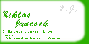miklos jancsek business card