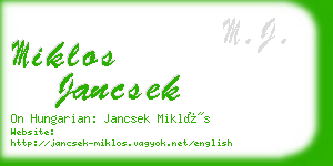 miklos jancsek business card